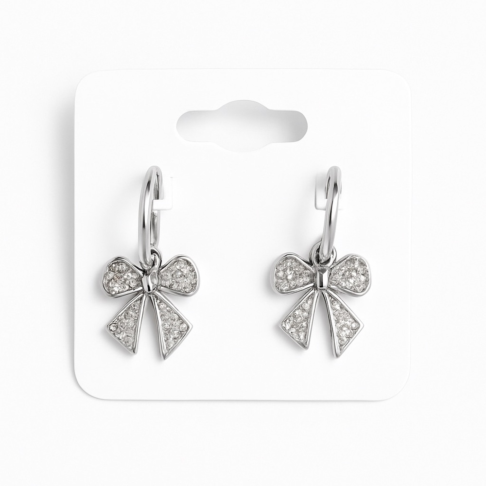 Elegant Silver Bow Earrings